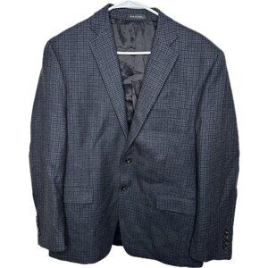 Lauren Ralph Lauren Men’s houndstooth Sport Coat Blazer 100% Wool Blue Black 40S